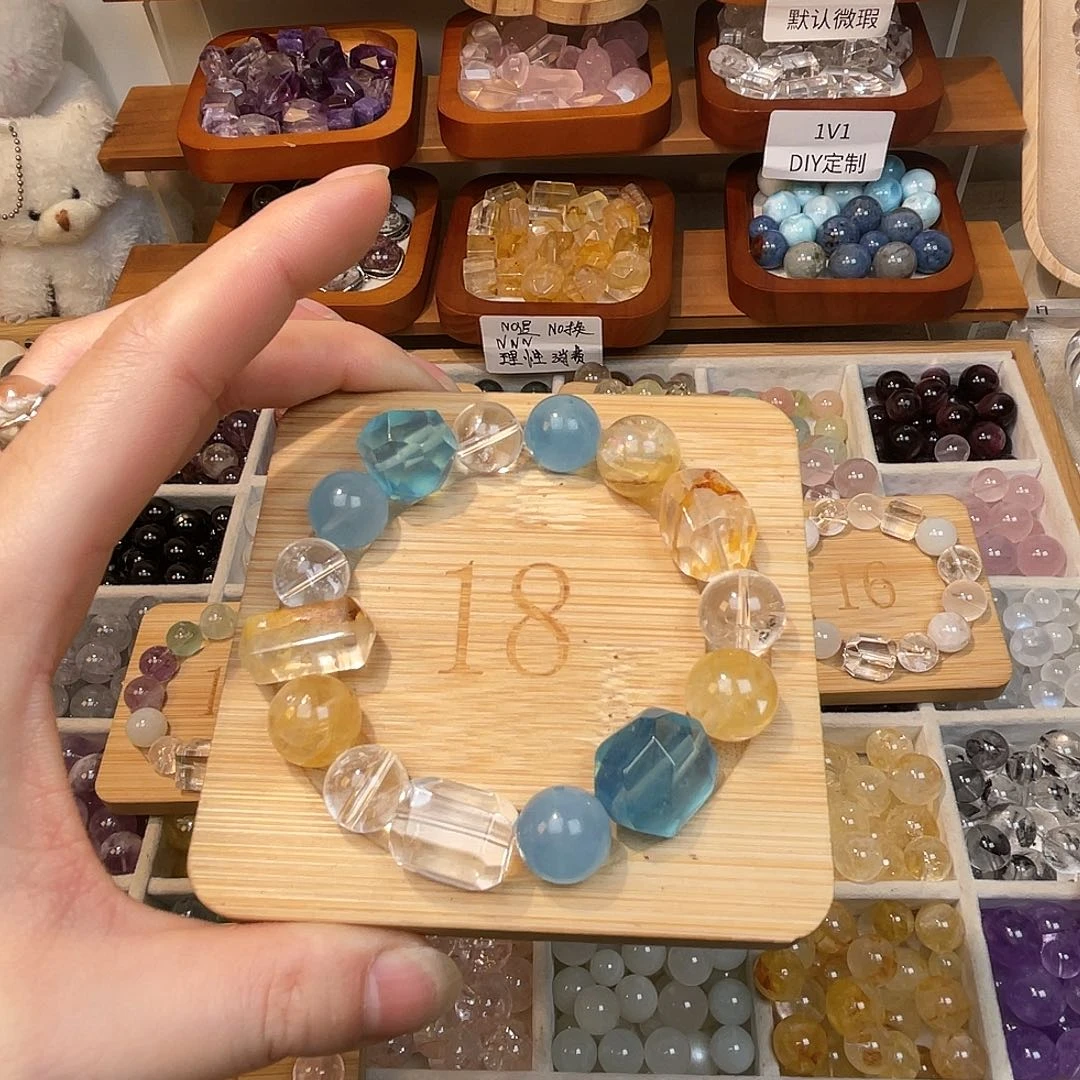 烟晶手链合金B***i水晶