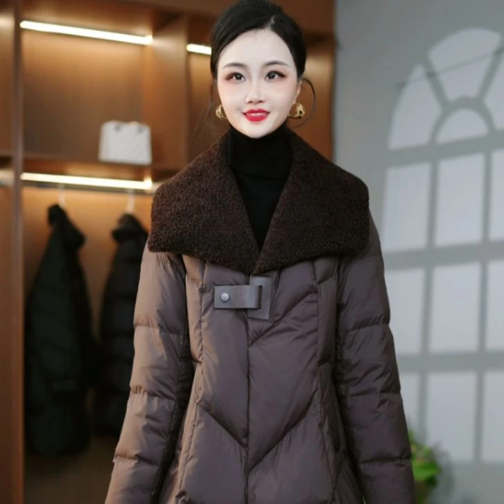 冬季时尚百搭修身显瘦保暖白鸭绒羽绒服M-4XL