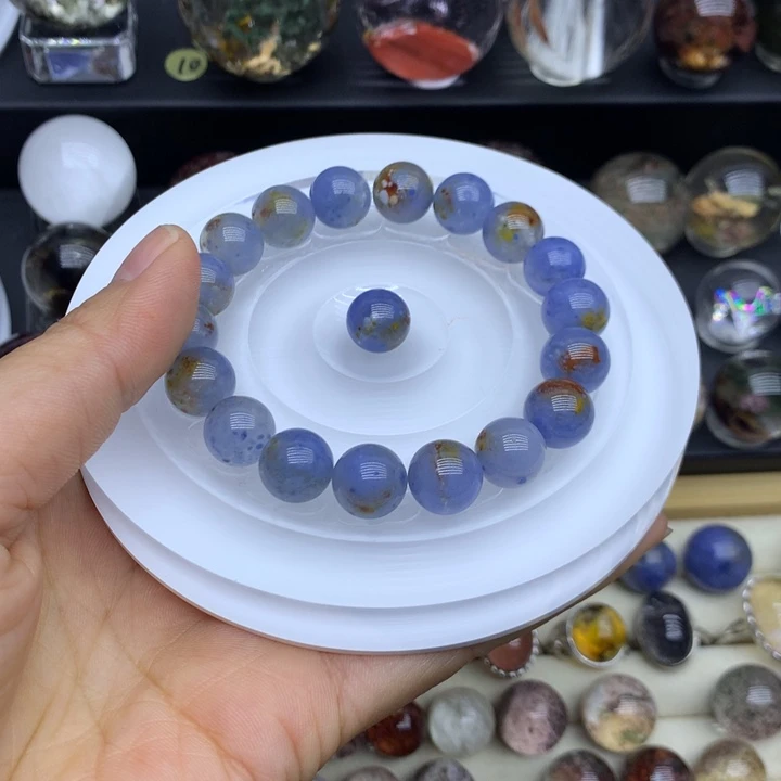 水晶手链未镶嵌h***i兔毛团团打孔不退换