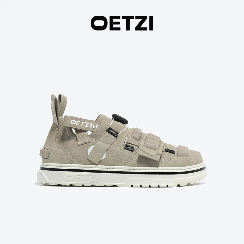 OETZI冰人奥兹丑萌鞋拼接厚底休闲板鞋新品翻毛皮老钱风