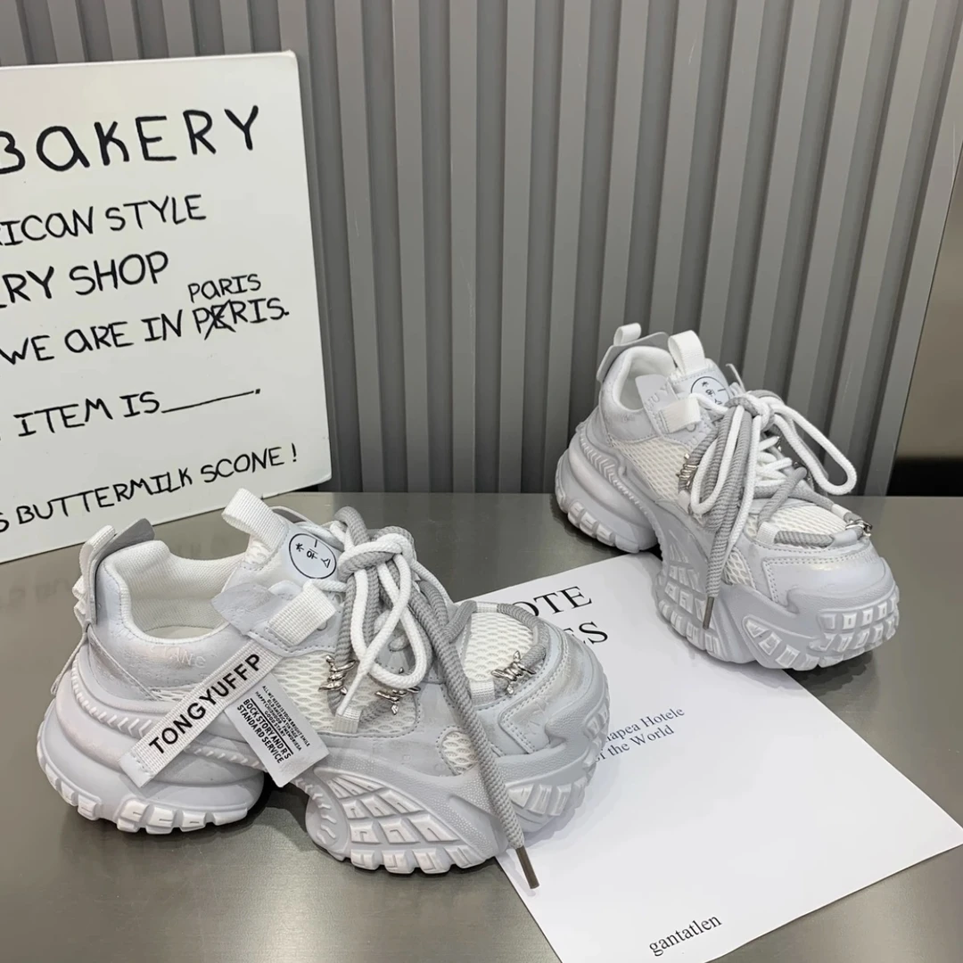 「欧若风」2025春秋新款香芋紫拼色老爹鞋女百搭松糕底休闲运动鞋