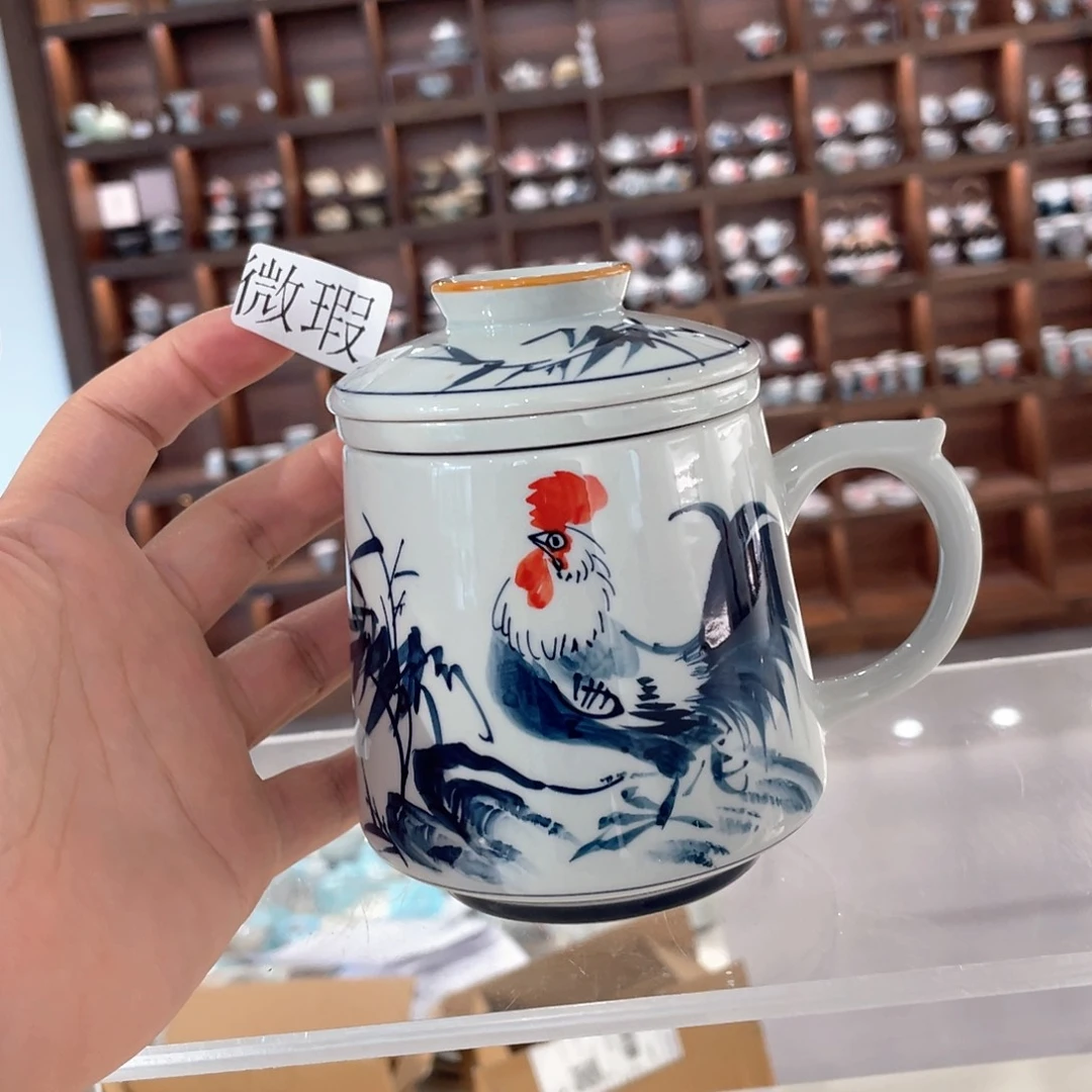 釉下手绘茶具微瑕