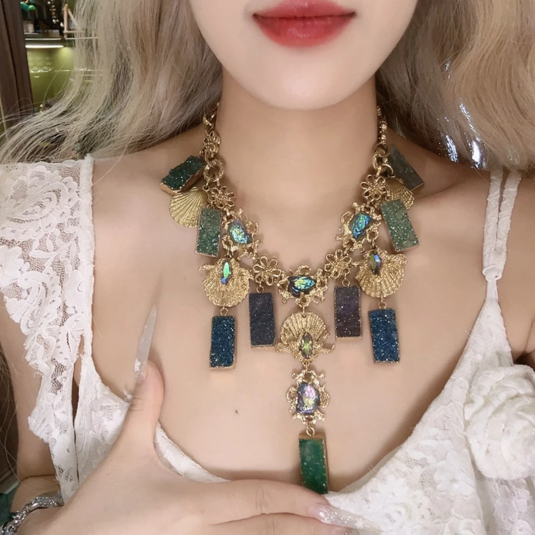 钛钢合成碳硅石铁合金Gavilan人鱼姬项链