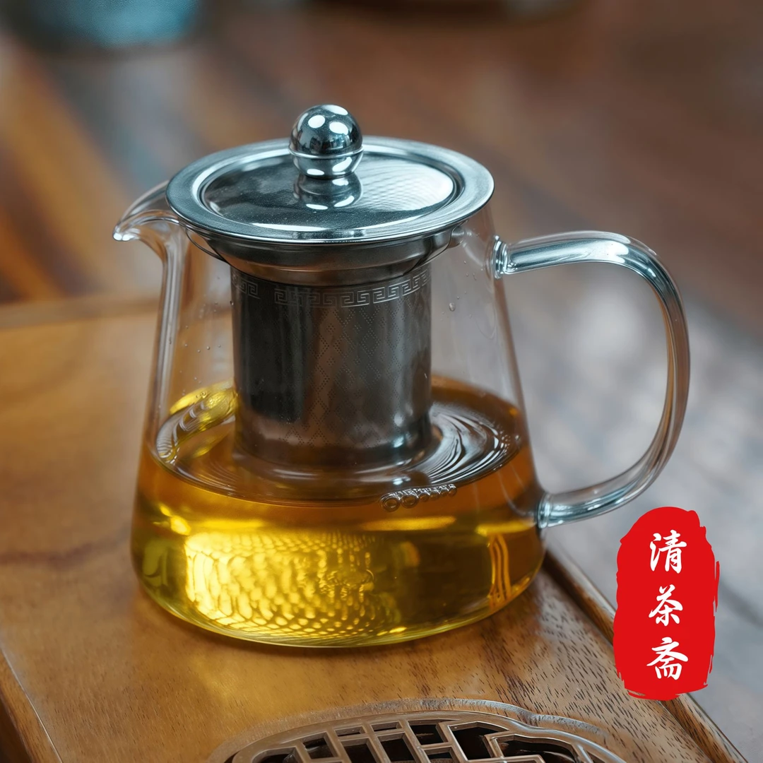 加厚玻璃过滤耐高温泡茶壶450毫升泡茶壶公道杯茶水分离单壶茶具