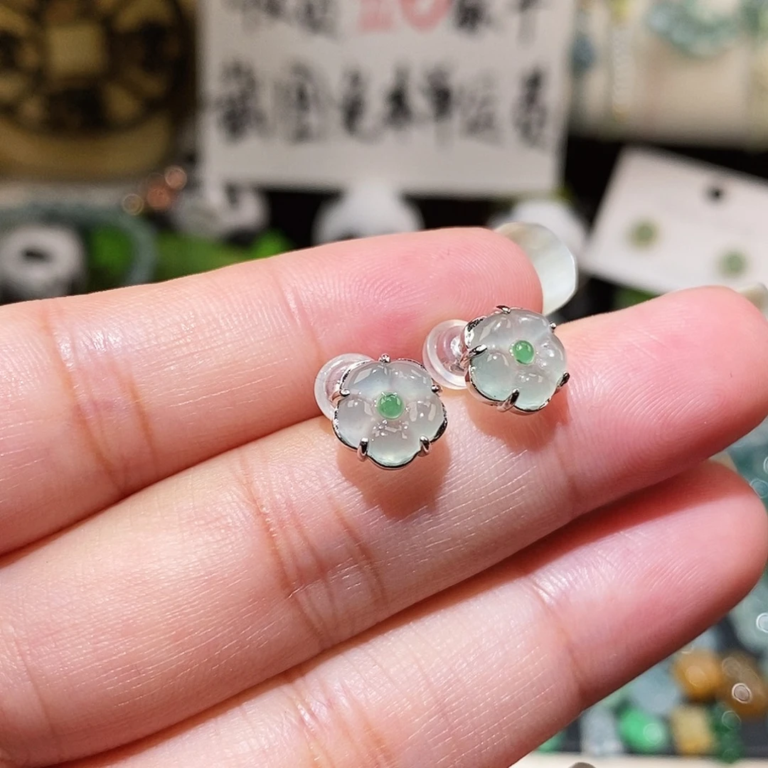 翡翠银S925镶嵌颈饰高冰
