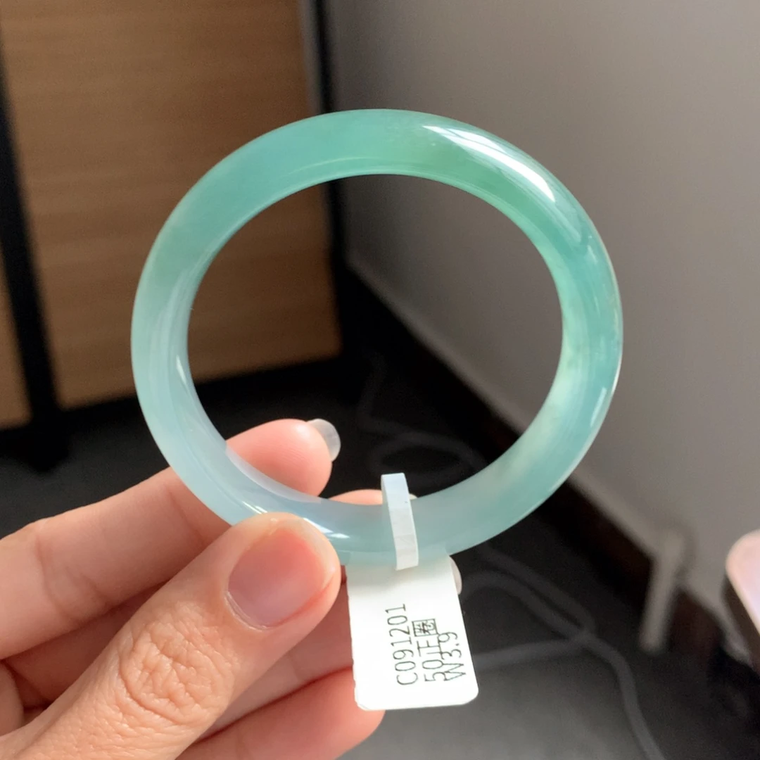 翡翠手镯未镶嵌神秘梦幻宝石蓝35号