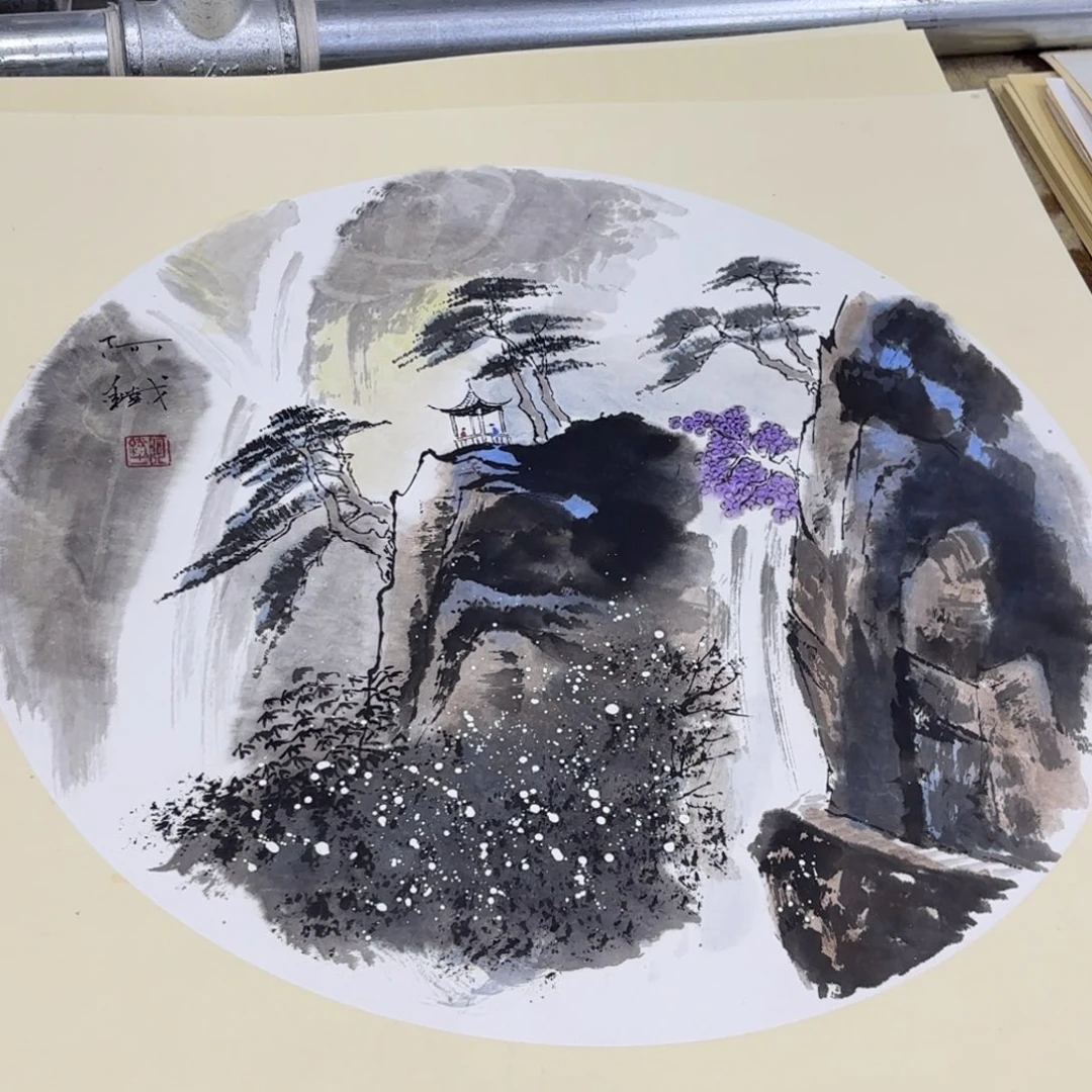 国画赵铁卡纸作品艺