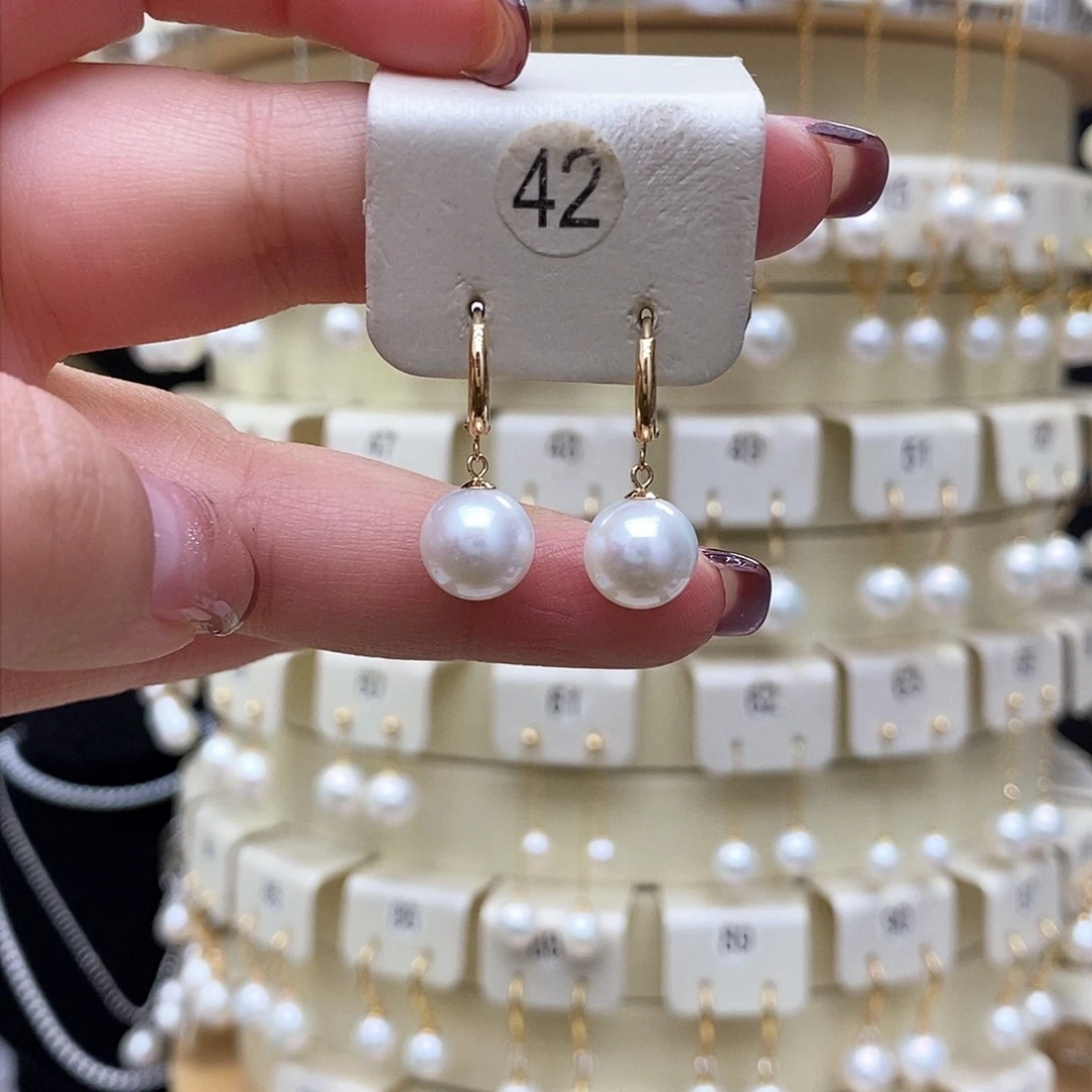 淡水珍珠耳饰18K金镶嵌