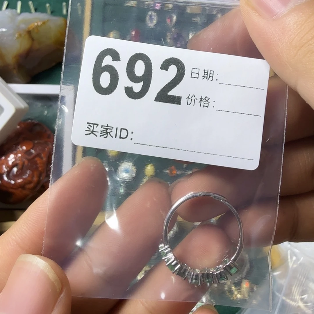 *****祖母绿戒指银S925镶嵌