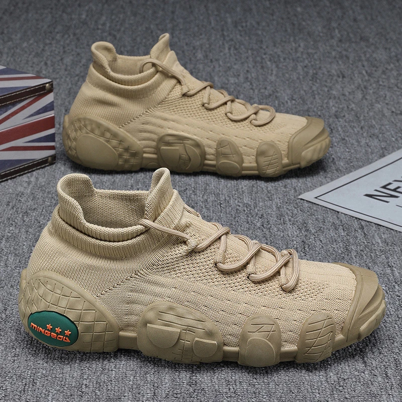 【流光风】2025秋季新款男鞋时尚百搭休闲鞋透气飞织网面鞋耐磨抗造