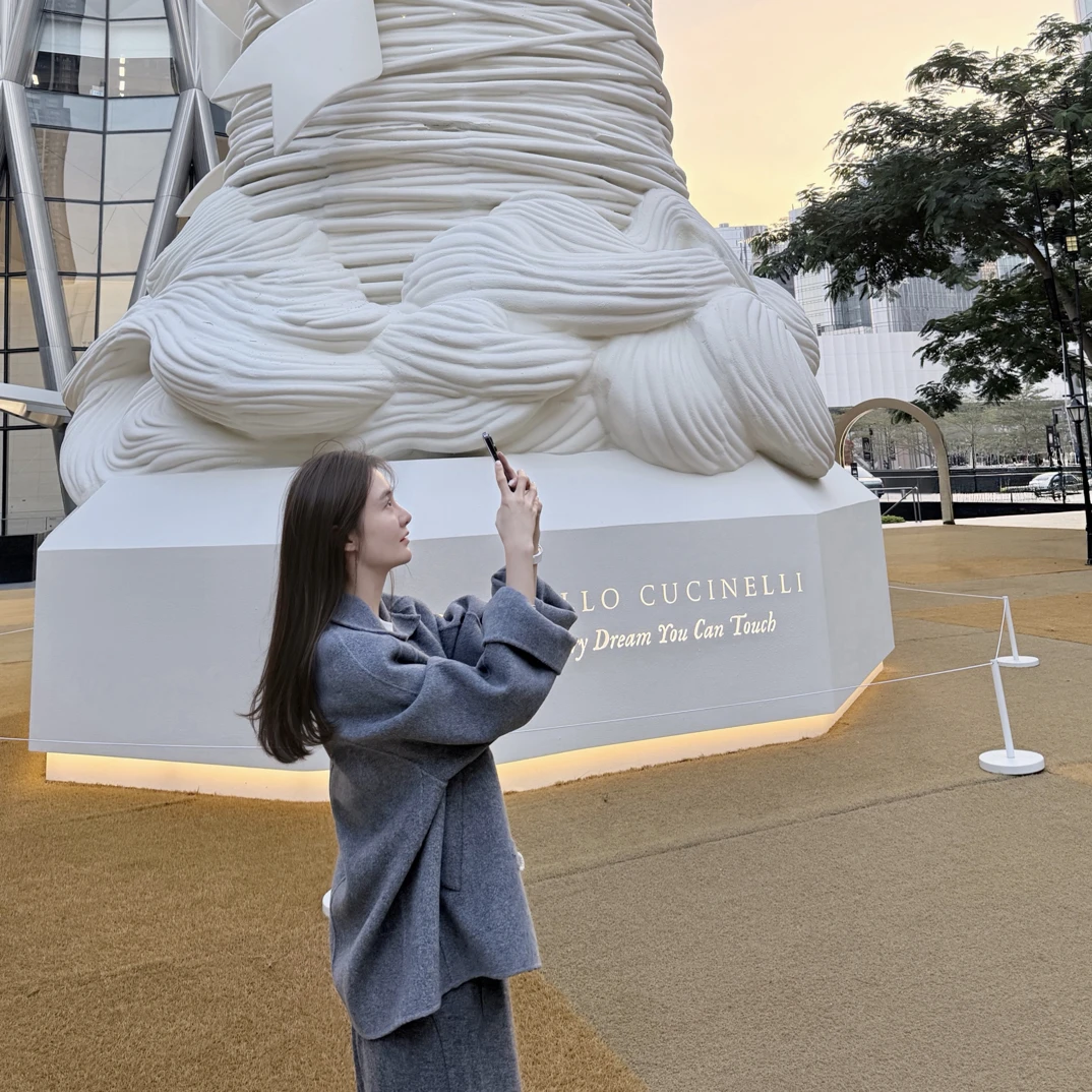 Tsuen荃壹“璞玉浑金”气质质朴高雅沉静羊羔毛外套春秋冬