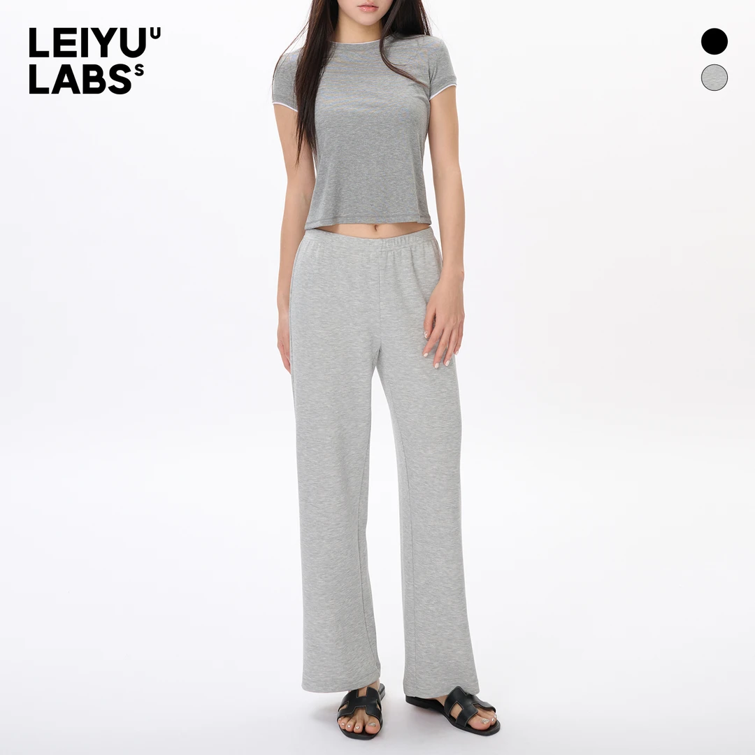 LEIYU LABS空气层莫代尔直筒九分裤卫裤女2025年夏季新款宽松长裤