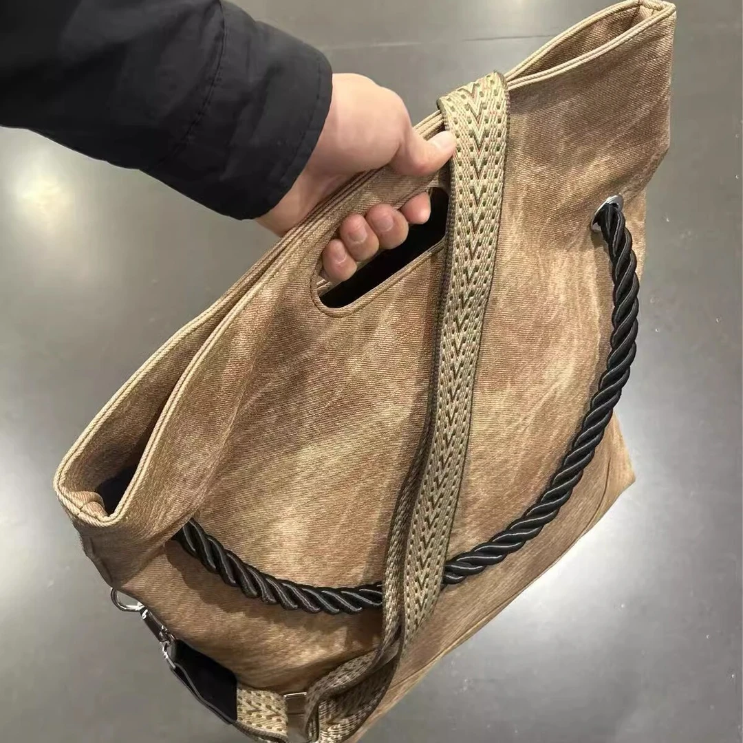 贵宝的包韩版慵懒风软皮大容量通勤单肩包洋气斜跨托特包电脑包