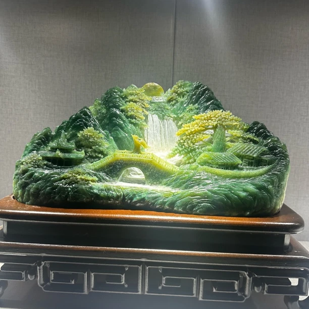 手工雕刻 新中式风格 客厅玄关办公室装饰开业礼品