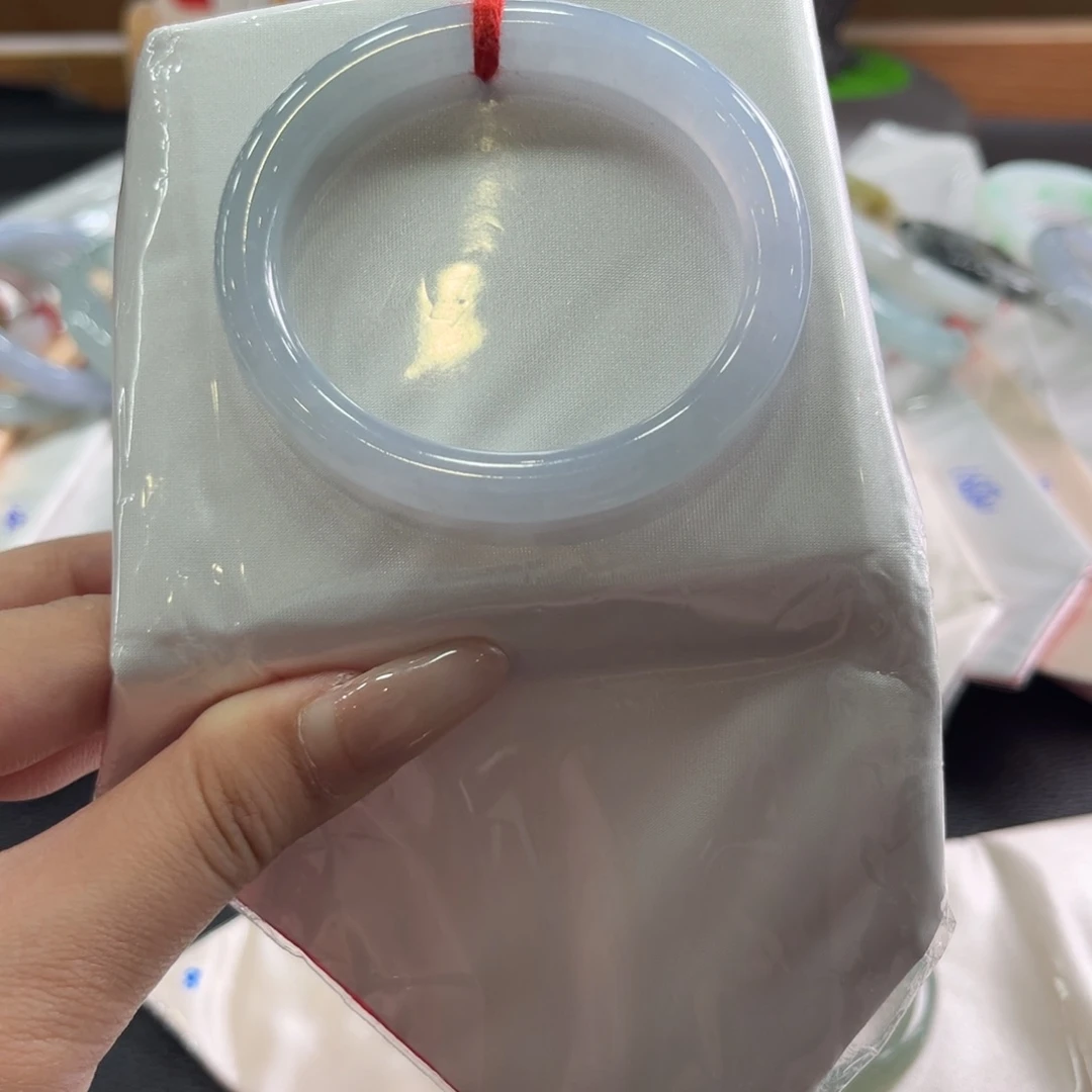 翡翠未镶嵌手镯52贵妃紫色