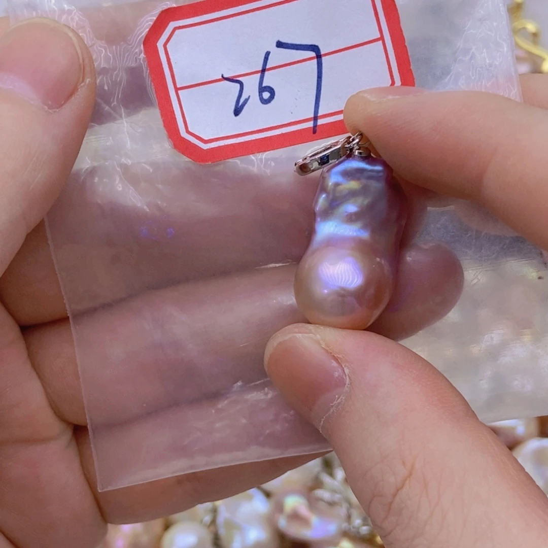 淡水珍珠银S925镶嵌吊坠(不含链)