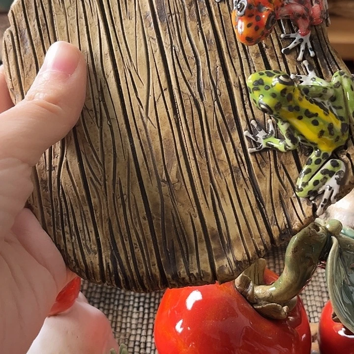 琼***）陶艺双蛙杯垫小托盘壶承