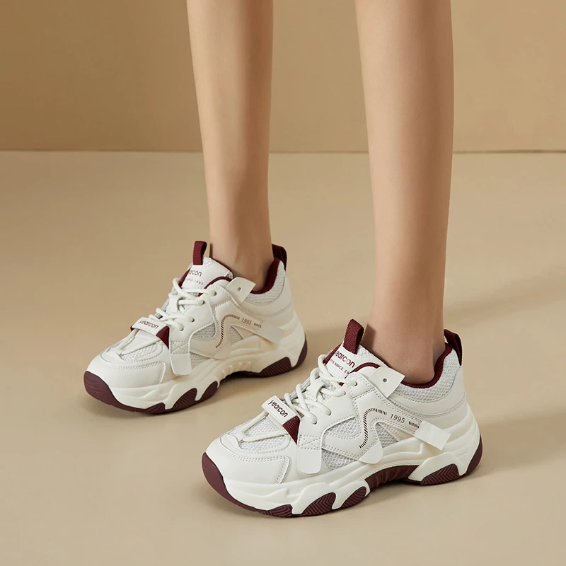 YEARCON/意尔康新款增高老爹鞋安科拉红百搭潮流厚底休闲鞋子女生