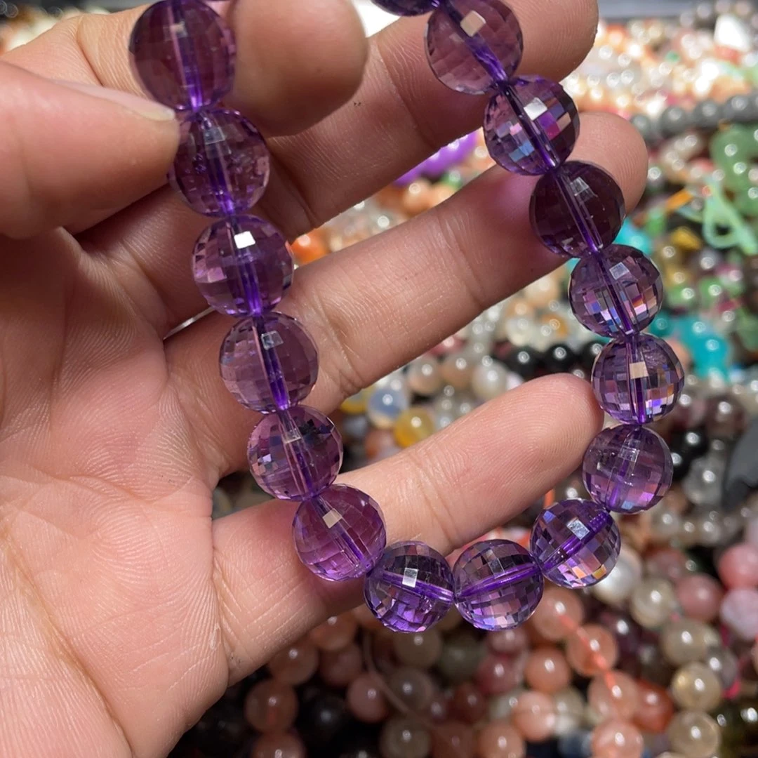 紫晶颈饰银S800镀金镶嵌