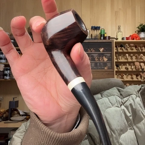 昌化石印石石楠木手工制作烟斗