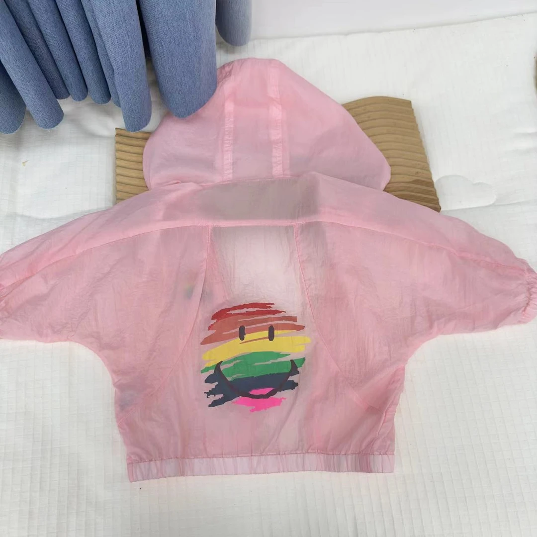 儿童外套防晒衣防晒服蝙蝠袖彩虹水印防晒衣0187