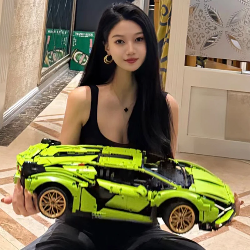 遥控跑车拼装积木玩具男孩兰博基尼模型赛车2025新款儿童礼物女生