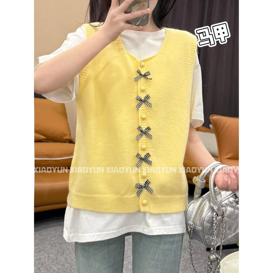 蝴蝶排扣马甲 小允姐姐2025新款时尚气质高级蝴蝶排扣马甲