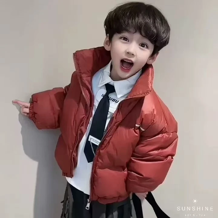 （LAOHE）MF-0121儿童时尚韩版拼接冬季休闲百搭加厚拼色棉服外套