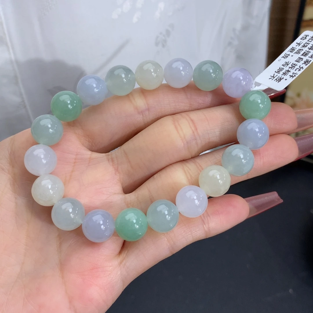 翡翠手链未镶嵌卡10冰胶马卡龙手串