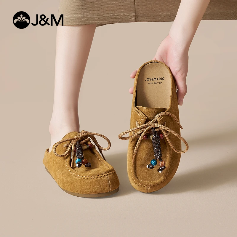 【秋季新款】复古休闲百搭袋鼠鞋女快乐玛丽2025新款通勤单鞋98601W