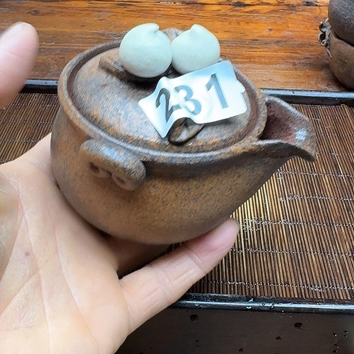 纯手工制作粗陶茶具