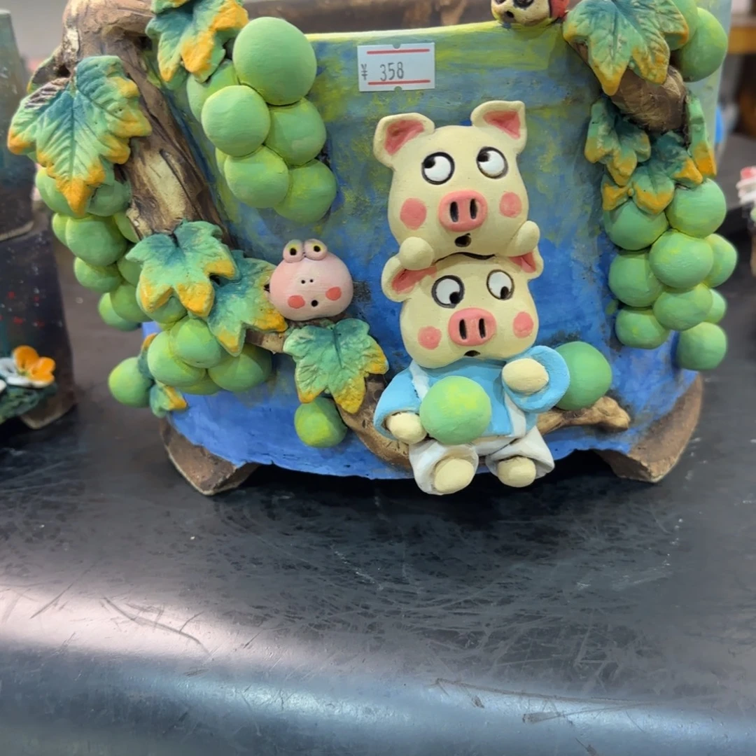 *****本默花器麦饭石花盆