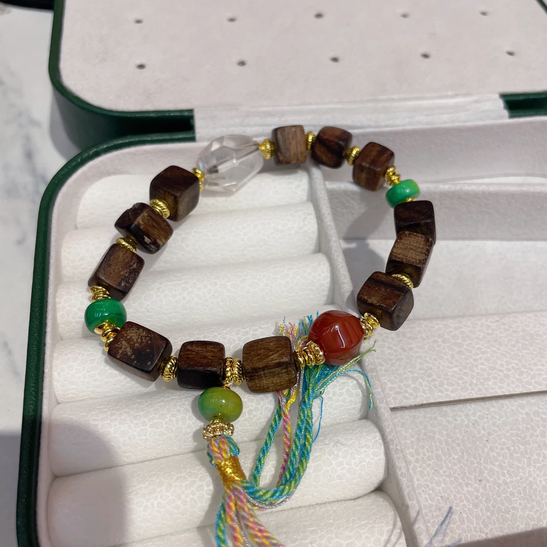 铜合金手链 6302 一白一红小沉手串