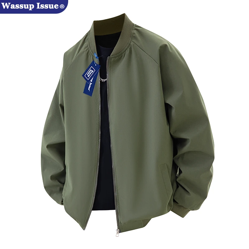WASSUP ISSUE美式复古工装夹克外套男款痞帅风春秋季飞行员棒球服
