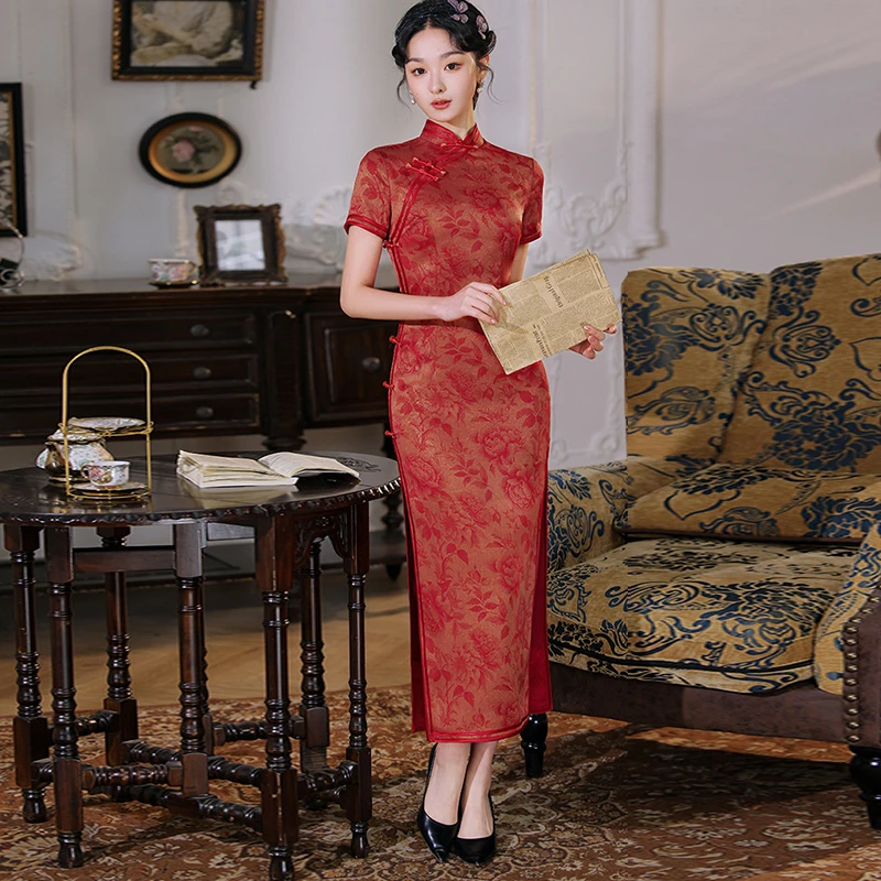夏天喜婆婆婚宴装2025新款夏季高贵气质国风旗袍妈妈礼服平时可穿