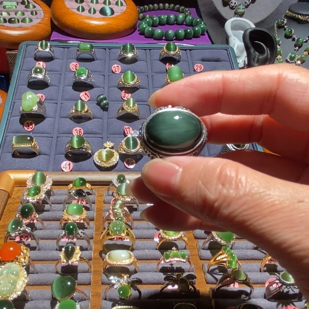 我***安和田玉银S925镶嵌戒指