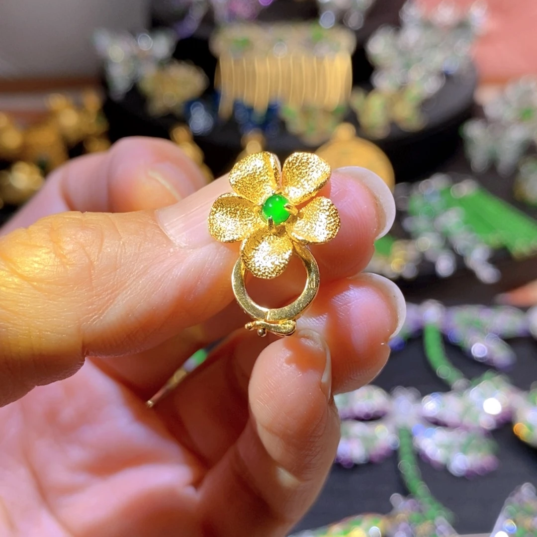 吊坠(不含链)银S925镶嵌翡翠