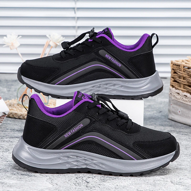 春季中老年休闲运动鞋软底防滑健步鞋透气网面妈妈鞋女鞋老人鞋