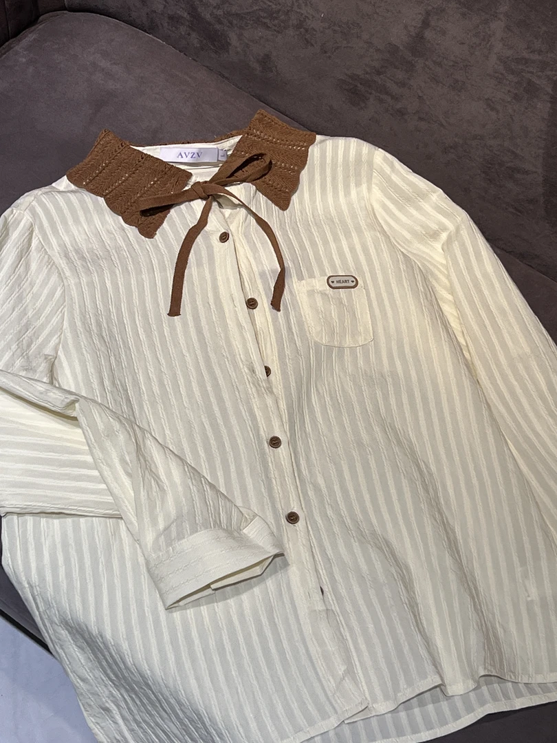 连衣裙条纹衬衫宽松型打底拼接女装长袖女休闲韩版