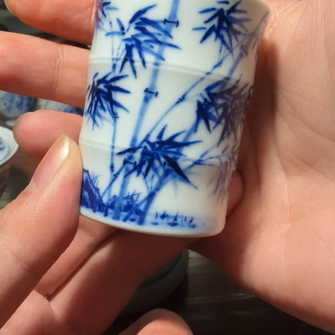 釉下青花柴窑单杯