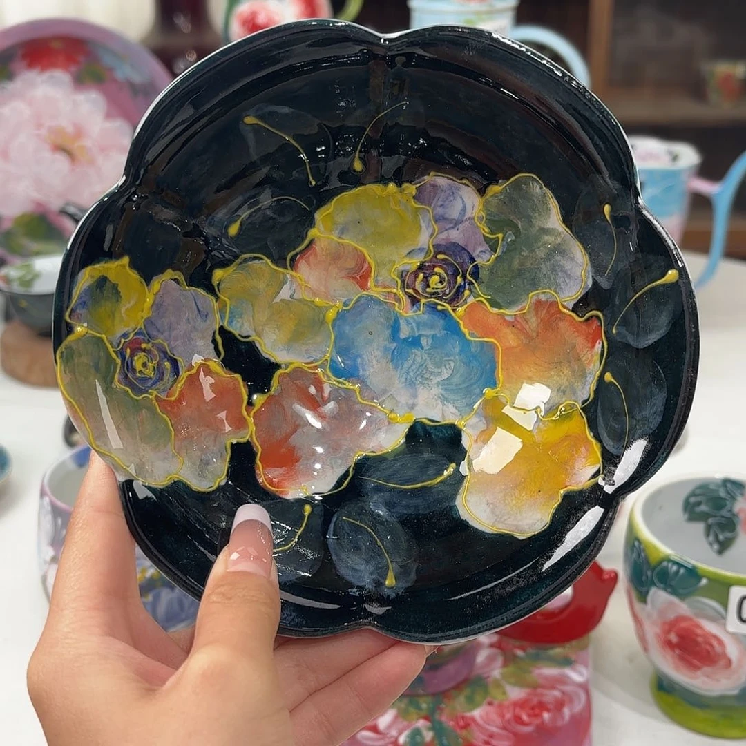 景德镇手绘高温釉下彩陶瓷茶具