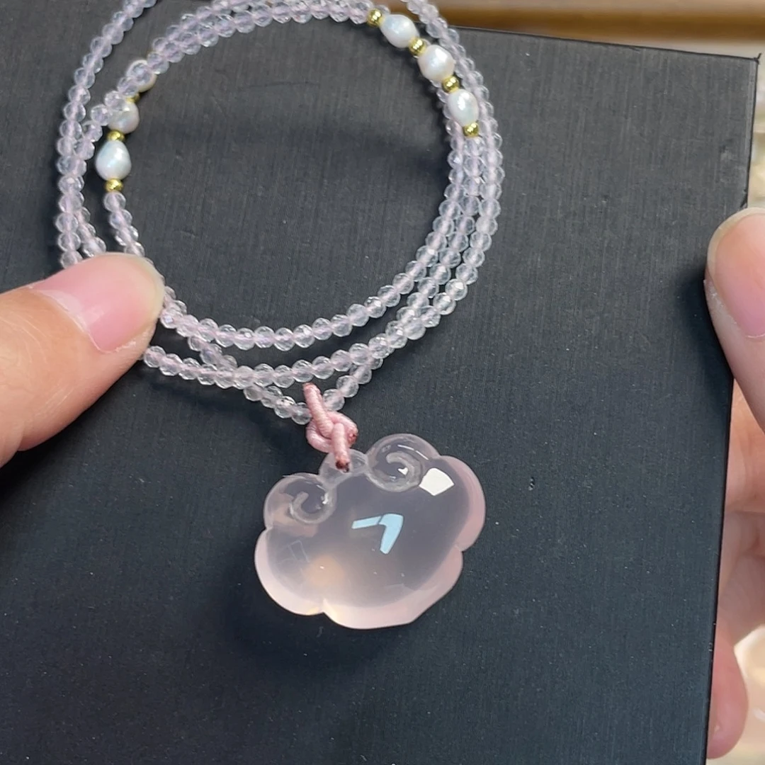 手串水晶未镶嵌粉水晶如意锁fs1240 41号