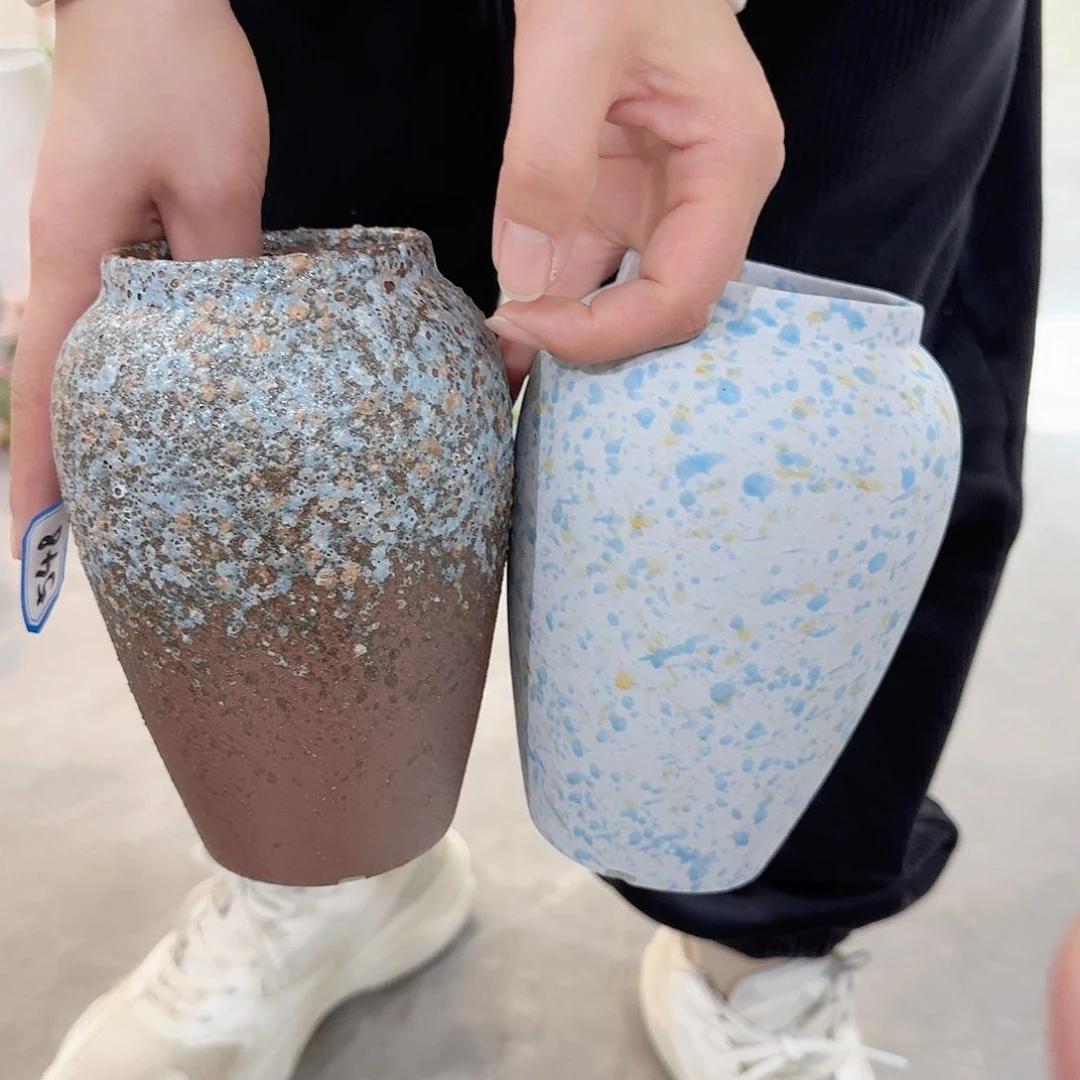 瓶泡泡釉➕蓝咖陶瓷高16厘米瑕疵