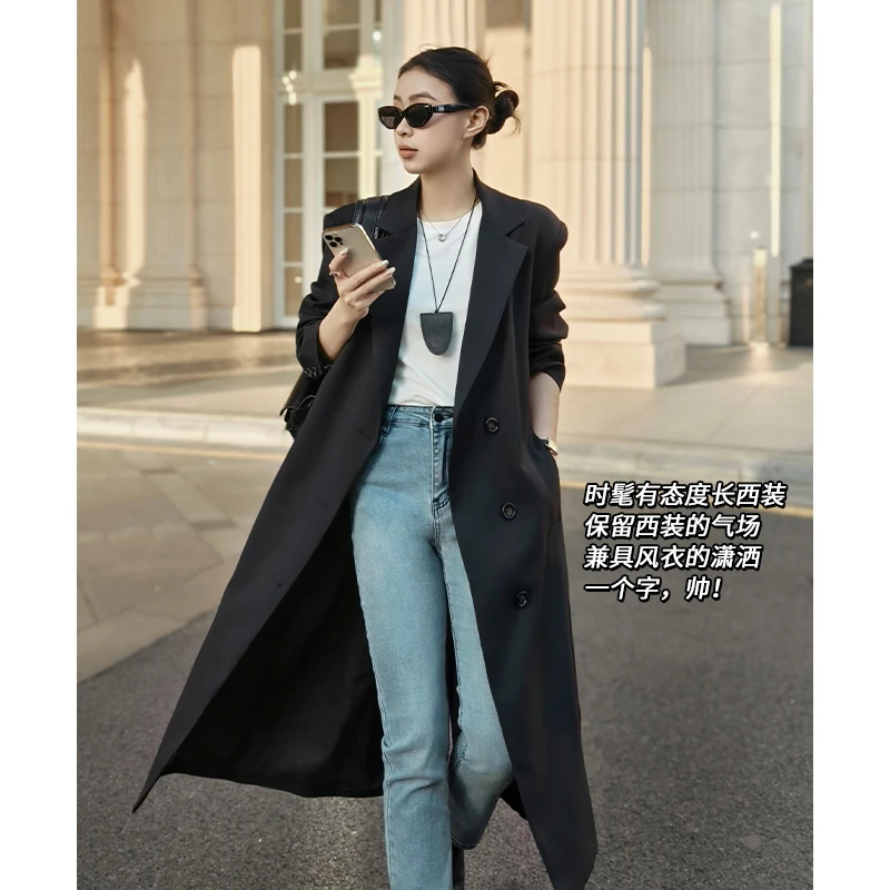 美洋MEIYANG 瑞亨西装 110+东丽斜纹翻领垫肩通勤三粒扣长西服Re