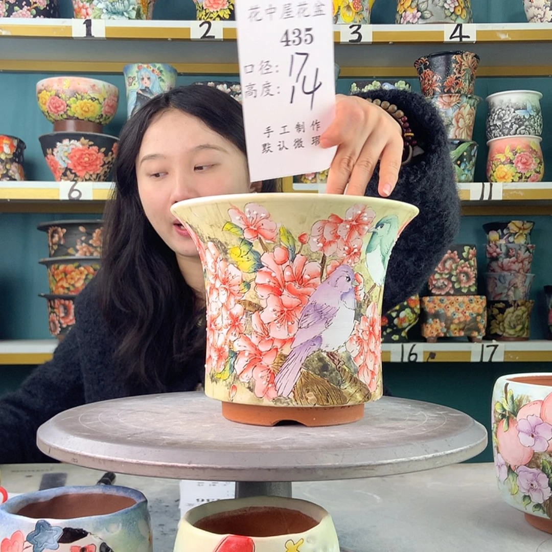 陶景德镇手工花盆435