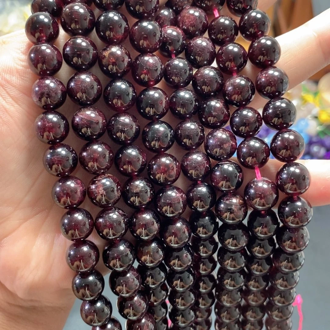 玛瑙/玉髓合金珠宝半成品天然石榴石一条卡11➕mm