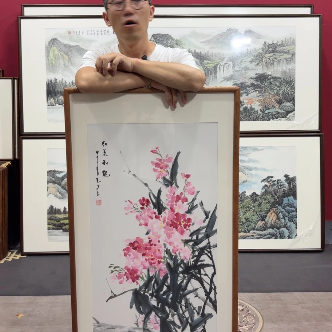 国画手绘作品带框120/60