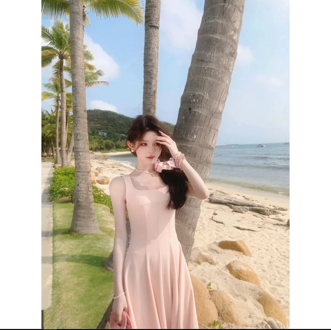 【京洛女主】法式气质吊带连衣裙女春显瘦长裙