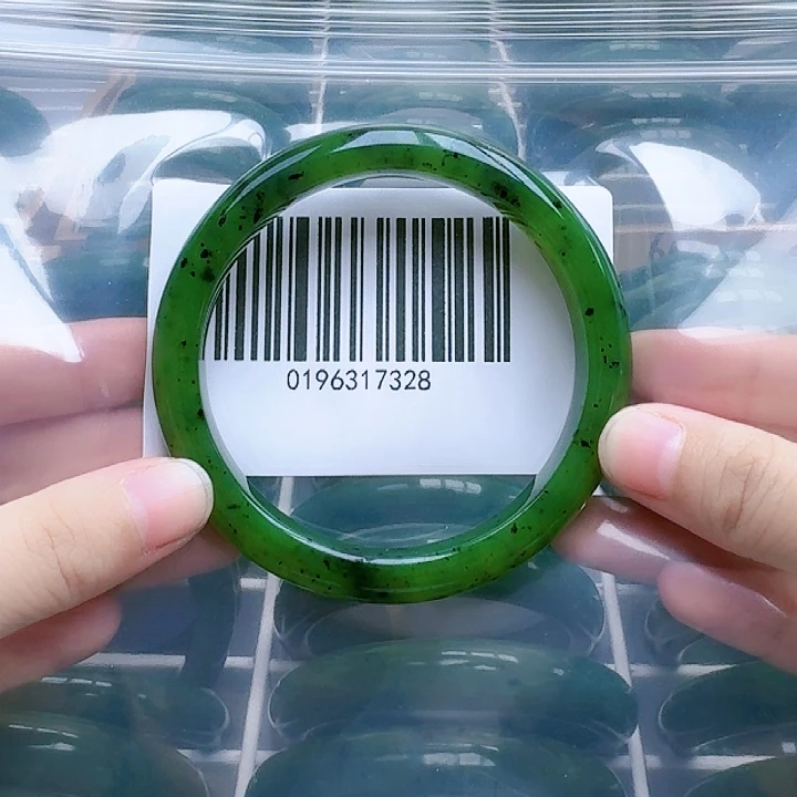 和田玉（碧玉）手镯未镶嵌6162微瑕