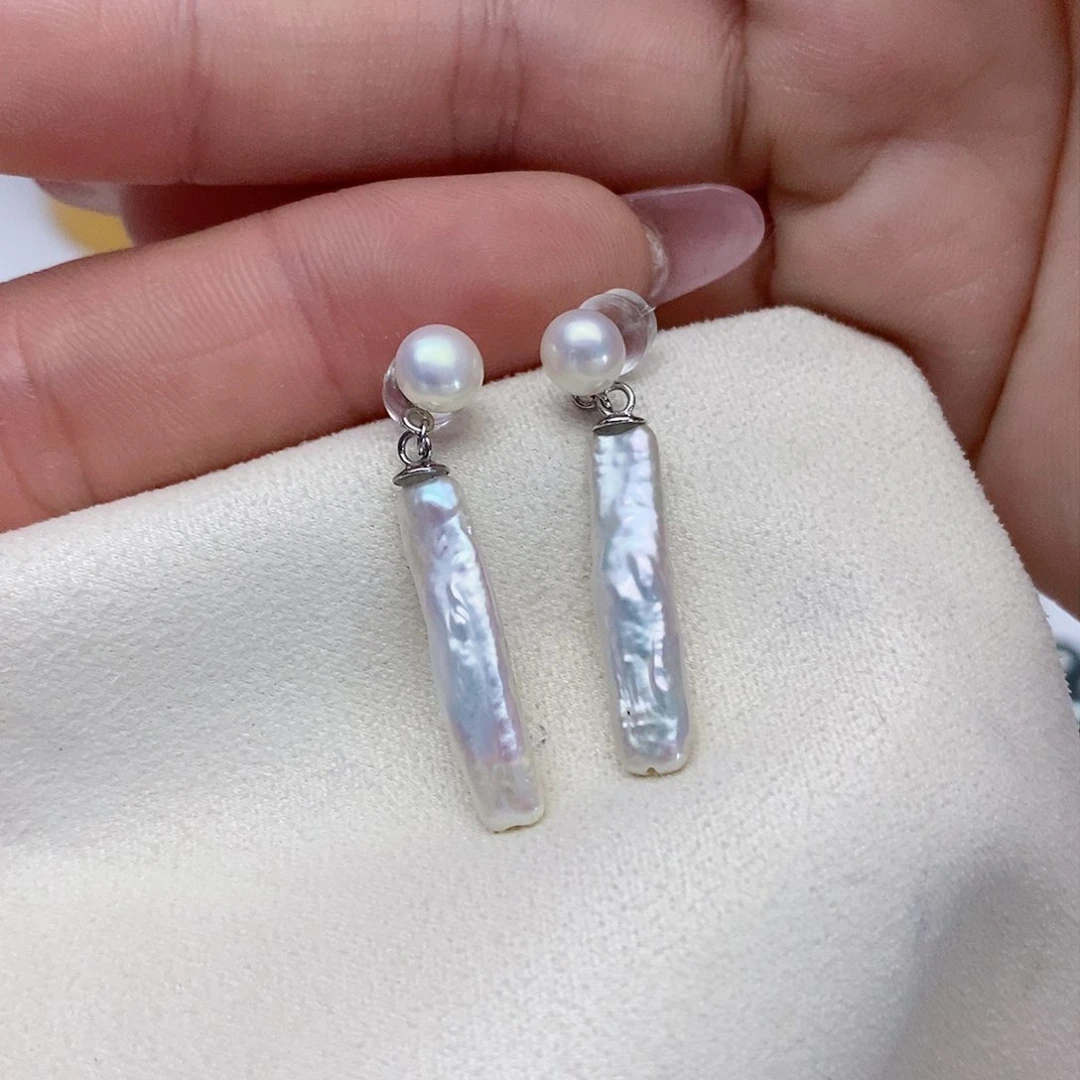 【闪购商品】淡水珍珠耳饰银S925镶嵌15